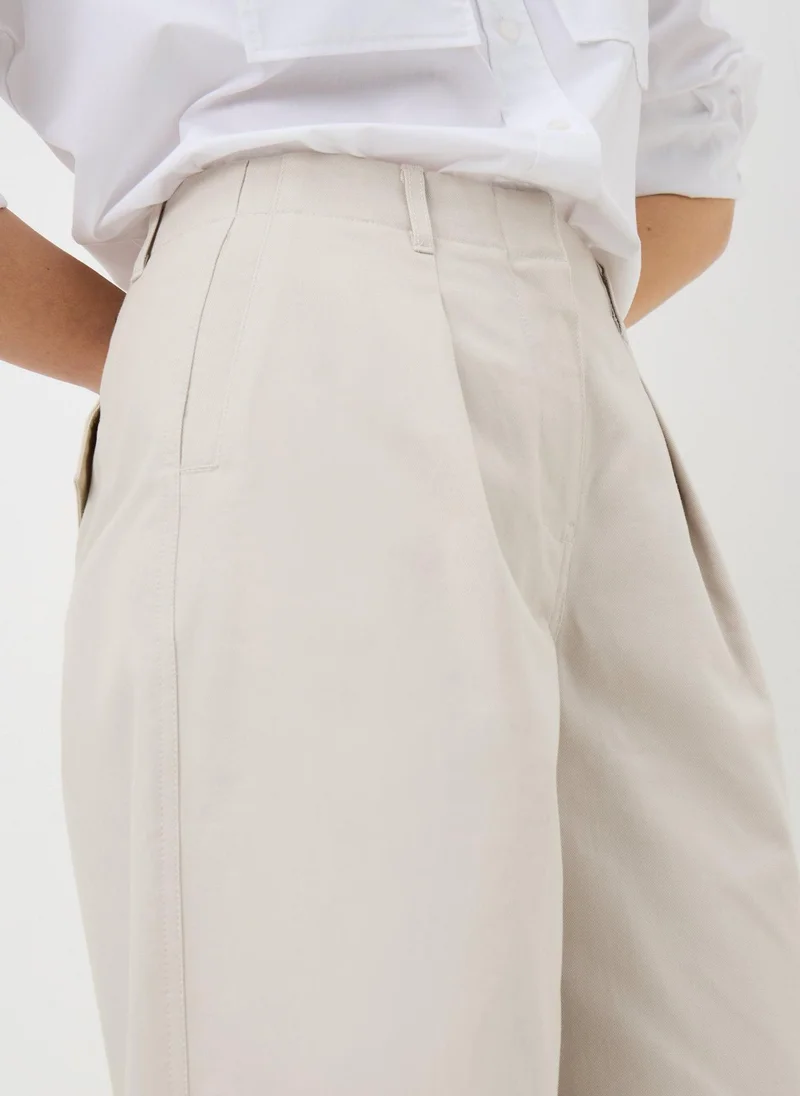 ماتلان Taupe Culotte Barrel Trousers